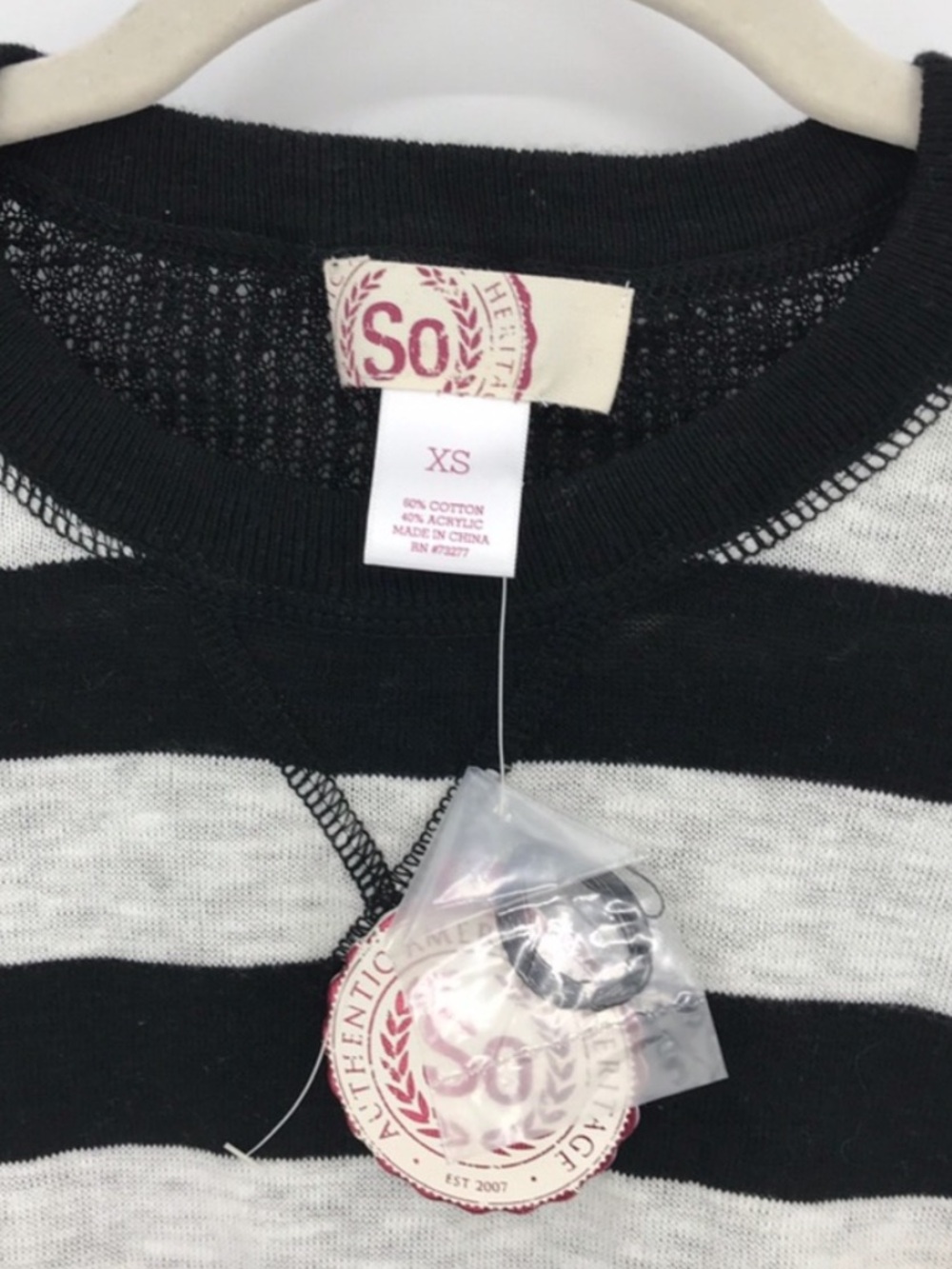SO Striped Waffle Knit Sweater Top - Picture 4 of 7